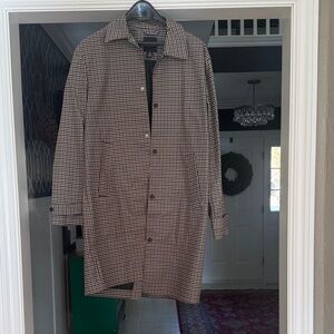 Men's Houndstooth Raincoat Coat